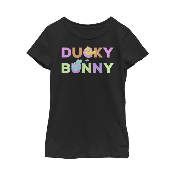 Girl_s Toy Story Ducky & Bunny Rainbow Text T-Shirt