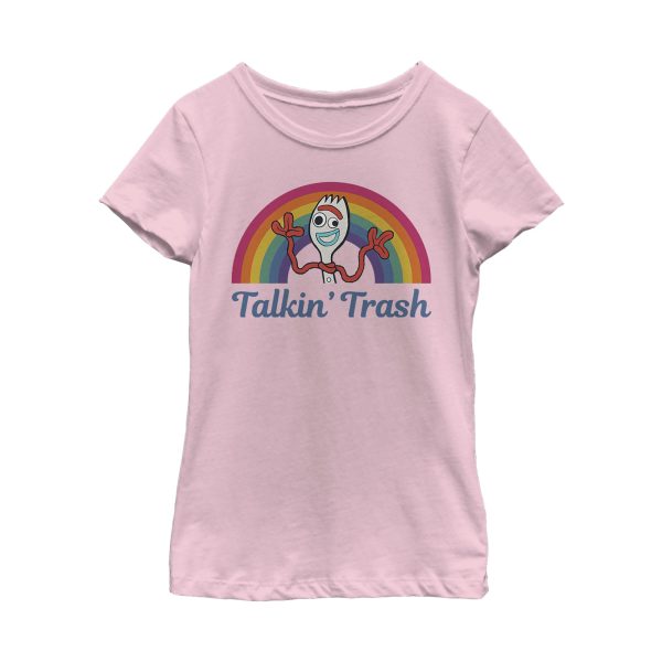 Girl_s Toy Story Forky Talkin_ Trash Rainbow T-Shirt