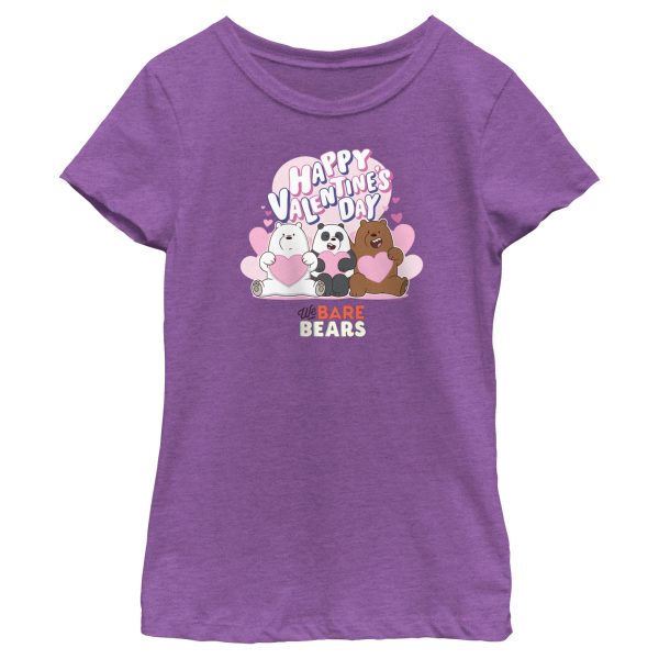 Girl_s We Bare Bears Happy Valentine_s Day Hearts T-Shirt