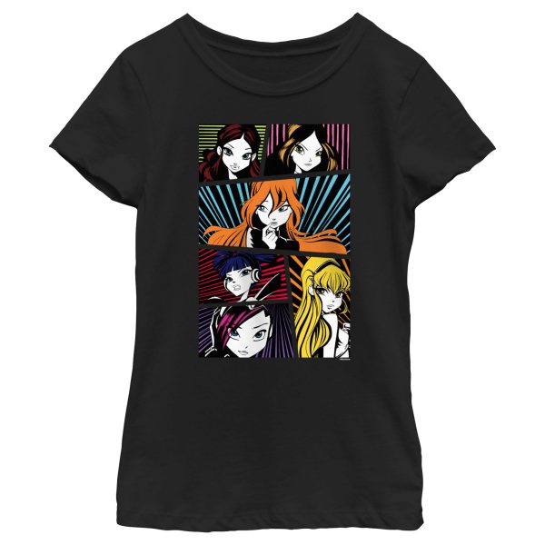 Girl_s Winx Club Group Comic Panels Portraits T-Shirt