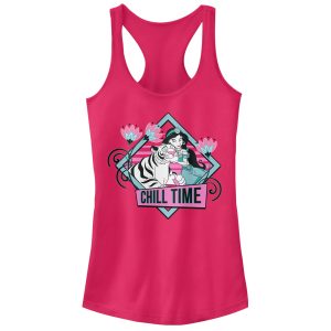 Junior_s Aladdin Jasmine and Rajah Chill Racerback Tank Top