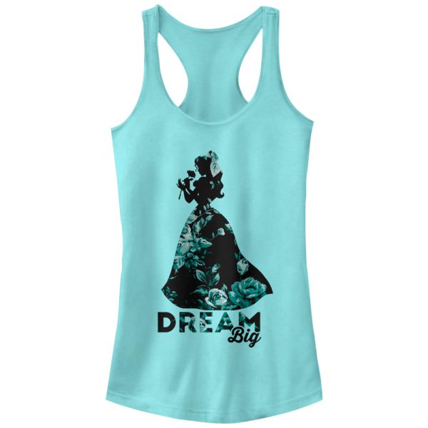 Junior_s Beauty and the Beast Belle Dream Big Floral Print Racerback Tank Top