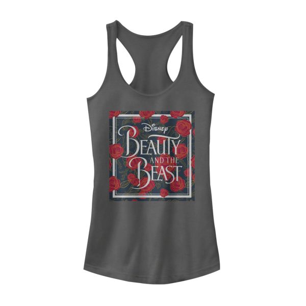 Junior_s Beauty and the Beast Rose Logo Racerback Tank Top