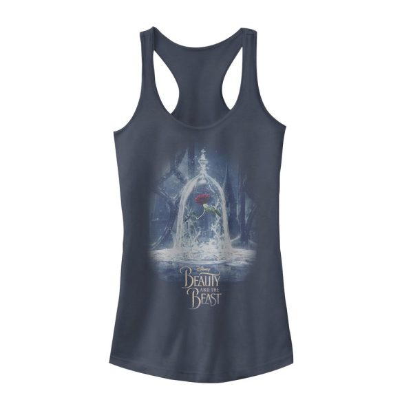 Junior_s Beauty and the Beast Rose Poster Racerback Tank Top