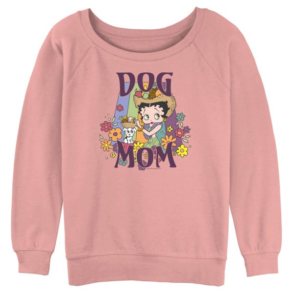 Junior_s Betty Boop Floral Dog Mom Sweatshirt