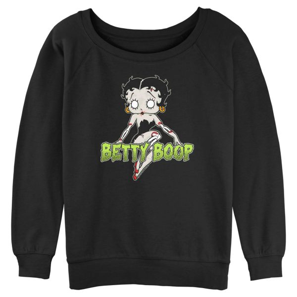 Junior_s Betty Boop Halloween Zombie Logo Sweatshirt