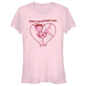 Junior_s Betty Boop Happy Galentine_s Day T-Shirt