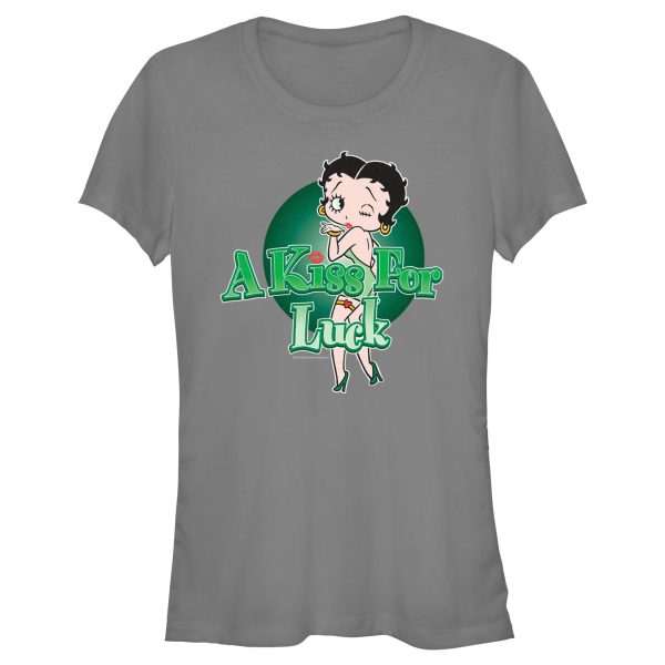 Junior_s Betty Boop St. Patrick_s Day Betty A Kiss for Luck T-Shirt