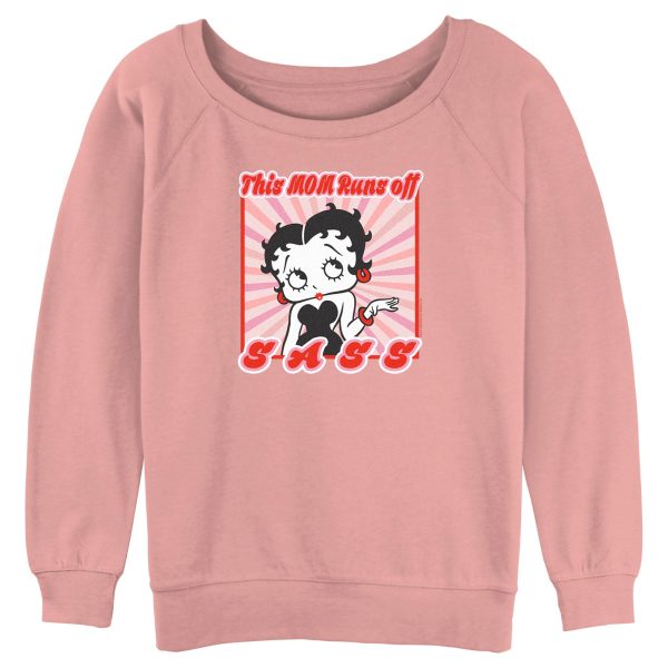 Junior_s Betty Boop This Mom Runs Off Sass Sweatshirt