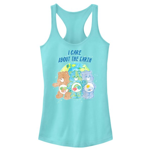 Junior_s Care Bears I Care About the Earth Racerback Tank Top