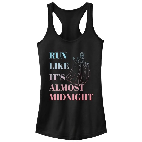 Junior_s Cinderella Run Like Midnight Racerback Tank Top