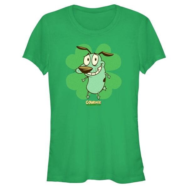 Junior_s Courage the Cowardly Dog St. Patrick’s Day Clover T-Shirt