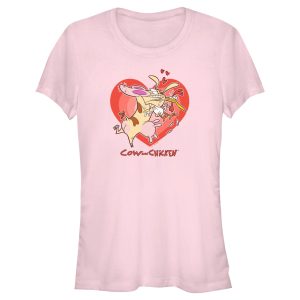 Junior_s Cow and Chicken Valentine_s Day Heart Hug T-Shirt