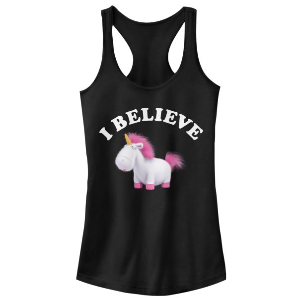 Junior_s Despicable Me I Believe Unicorns Racerback Tank Top