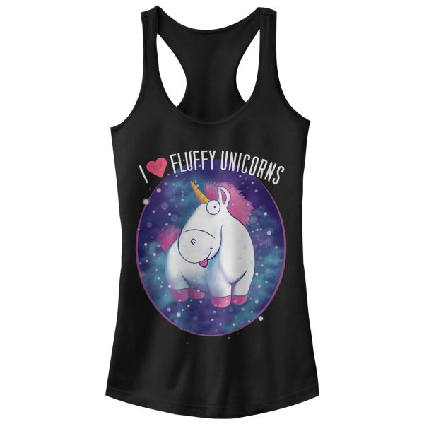 Junior_s Despicable Me Love Fluffy Unicorns Racerback Tank Top