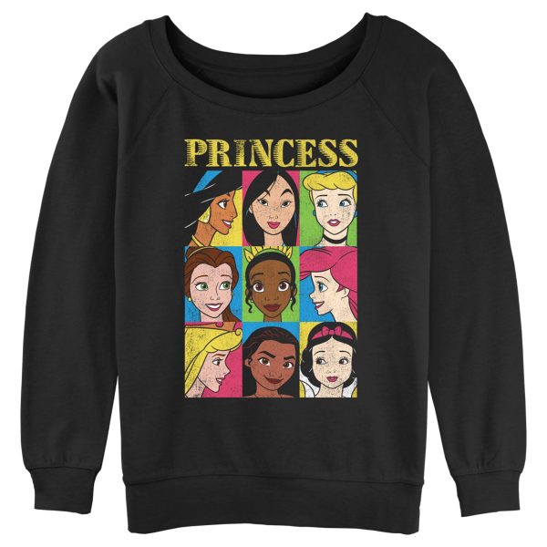 Junior_s Disney Princess Distressed Close-Up Poster Sweatshirt