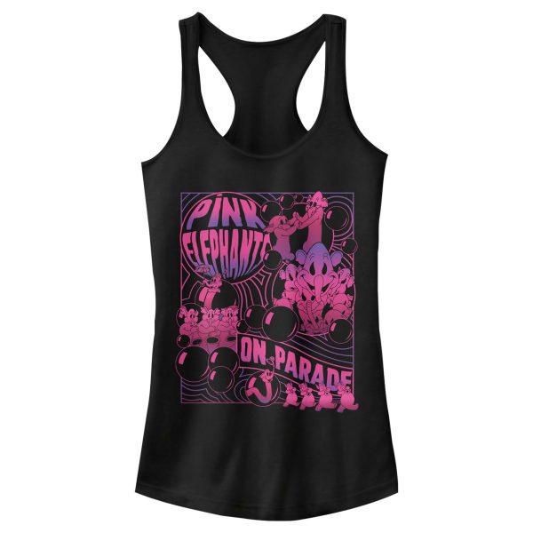 Junior_s Dumbo Pink Elephants on Parade Racerback Tank Top