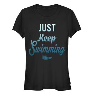 Junior s Finding Dory Just Keep Swimming Motto T Shirt 1