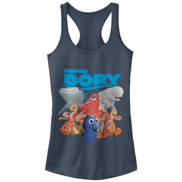 Junior_s Finding Dory Whole Gang Racerback Tank Top