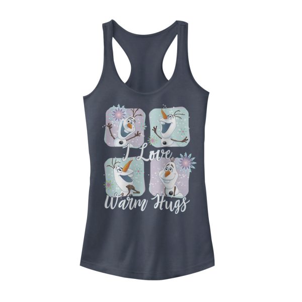 Junior_s Frozen Snowflake Hugs Racerback Tank Top