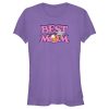 Junior_s Garfield Best Mom Floral Cat T-Shirt