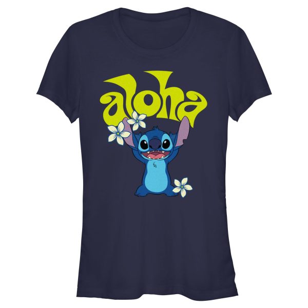 Junior_s Lilo & Stitch Aloha Wavy Text T-Shirt