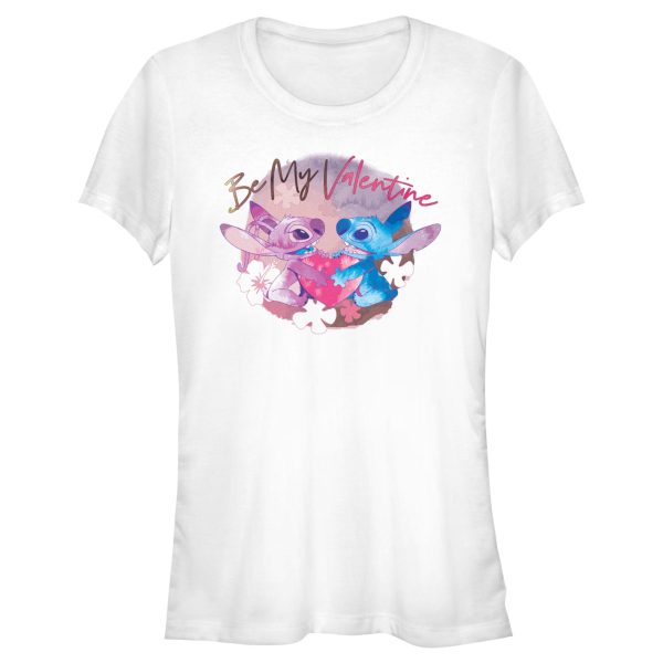 Junior_s Lilo & Stitch Be My Valentine Watercolor Couple T-Shirt