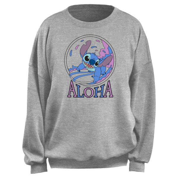 Junior_s Lilo & Stitch Pink and Blue Aloha Surf Sweatshirt