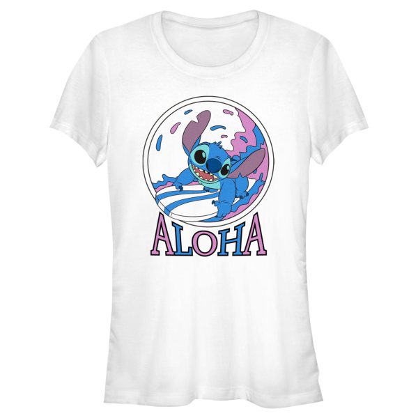 Junior_s Lilo & Stitch Pink and Blue Aloha T-Shirt