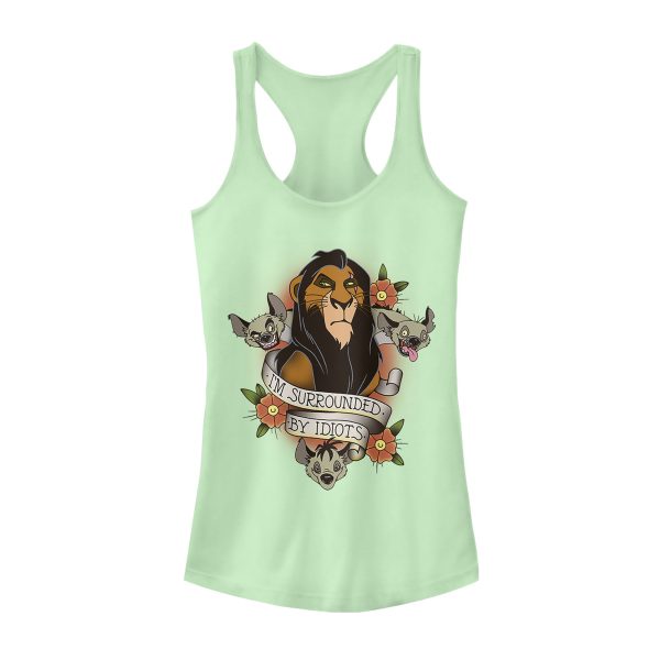 Junior_s Lion King Scar Surrounded By Idiots Tattoo Racerback Tank Top