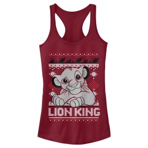 Junior s Lion King Ugly Christmas Simba Racerback Tank Top 1