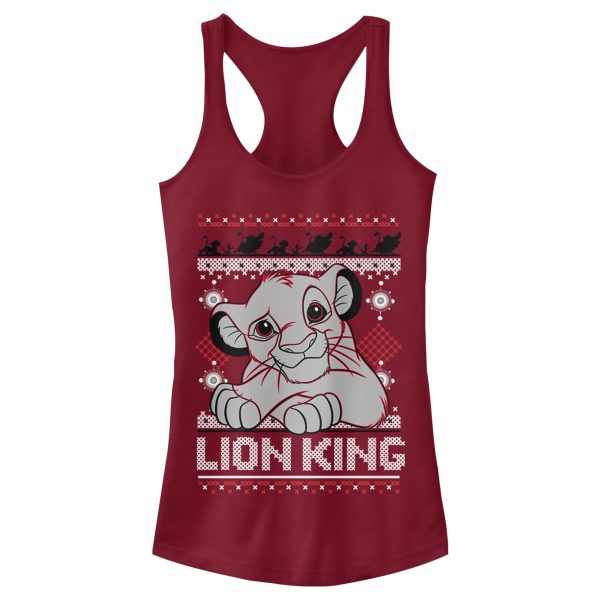 Junior_s Lion King Ugly Christmas Simba Racerback Tank Top