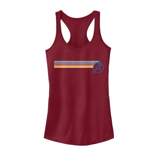 Junior_s Marvel Avengers Rainbow Streak Logo Racerback Tank Top