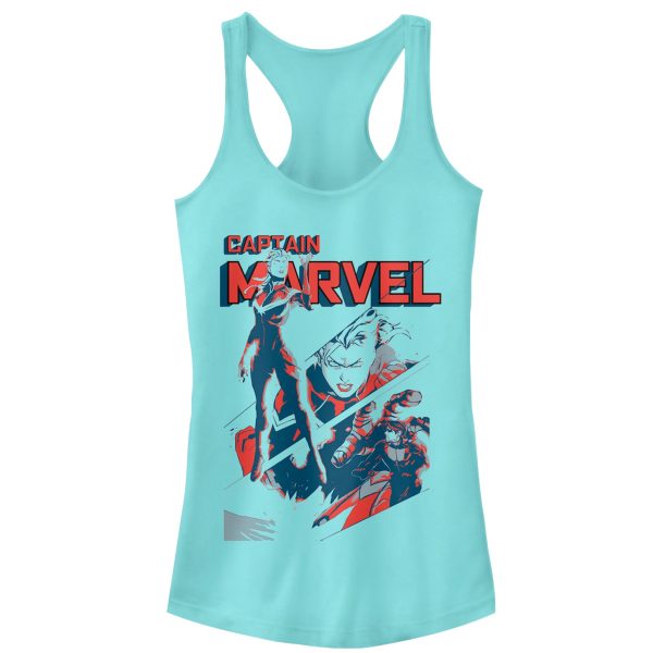 Junior_s Marvel Captain Marvel Streaks Racerback Tank Top