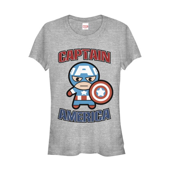 Junior_s Marvel Cartoon Kawaii Captain America T-Shirt