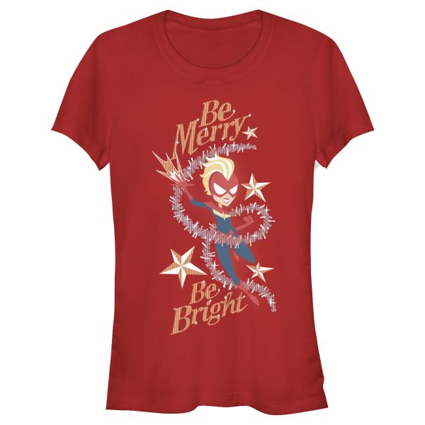 Junior_s Marvel Christmas Captain Marvel Merry & Bright T-Shirt