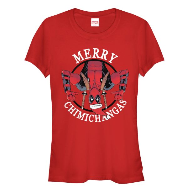 Junior’s Marvel Christmas Deadpool Merry Chimichangas T-Shirt