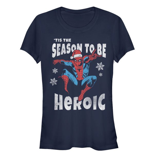 Junior’s Marvel Christmas Spider-Man Heroic Season T-Shirt