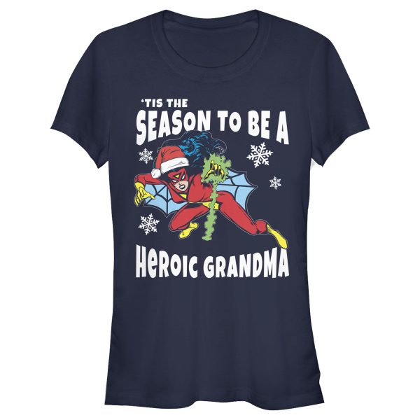 Junior’s Marvel Christmas Spider-Woman Heroic Daughter T-Shirt