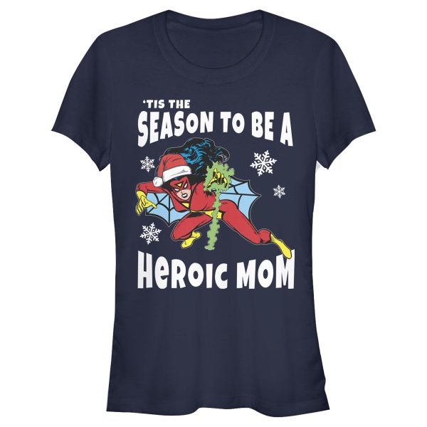 Junior’s Marvel Christmas Spider-Woman Heroic Mom T-Shirt