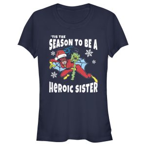 Junior’s Marvel Christmas Spider-Woman Heroic Sister T-Shirt