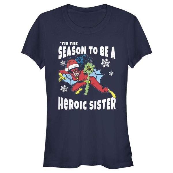 Junior’s Marvel Christmas Spider-Woman Heroic Sister T-Shirt