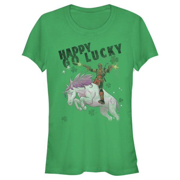 Junior’s Marvel Deadpool Lucky Unicorn St. Patrick’s T-Shirt