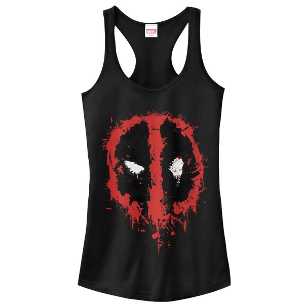 Junior’s Marvel Deadpool Splatter Icon Racerback Tank Top