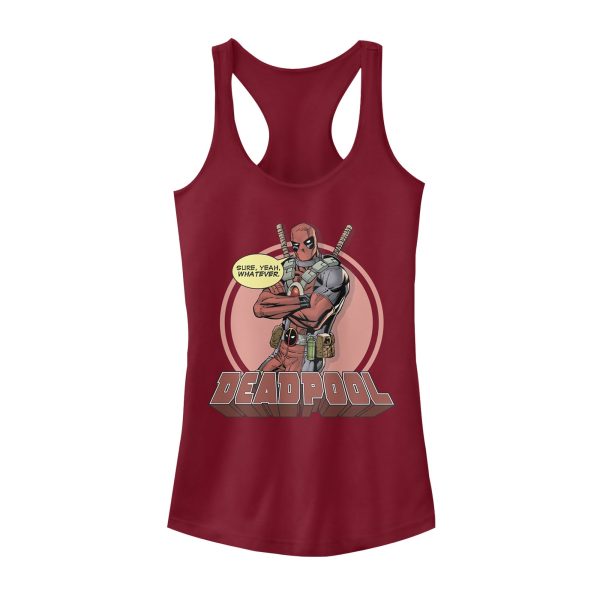 Junior’s Marvel Deadpool Whatever Racerback Tank Top