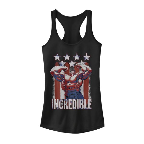 Junior’s Marvel Fourth of July Incredible Hulk Racerback Tank Top