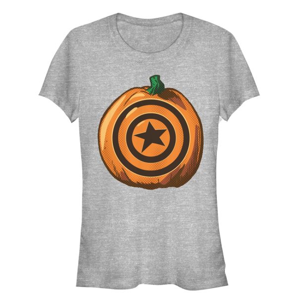 Junior’s Marvel Halloween Captain America Shield Pumpkin T-Shirt