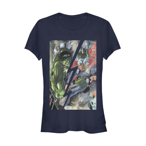 Junior’s Marvel Hulk Battles Thor T-Shirt