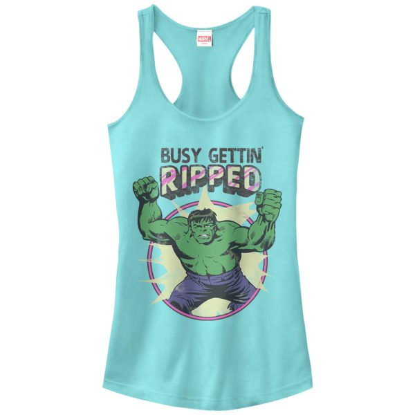 Junior’s Marvel Hulk Getting Ripped Racerback Tank Top