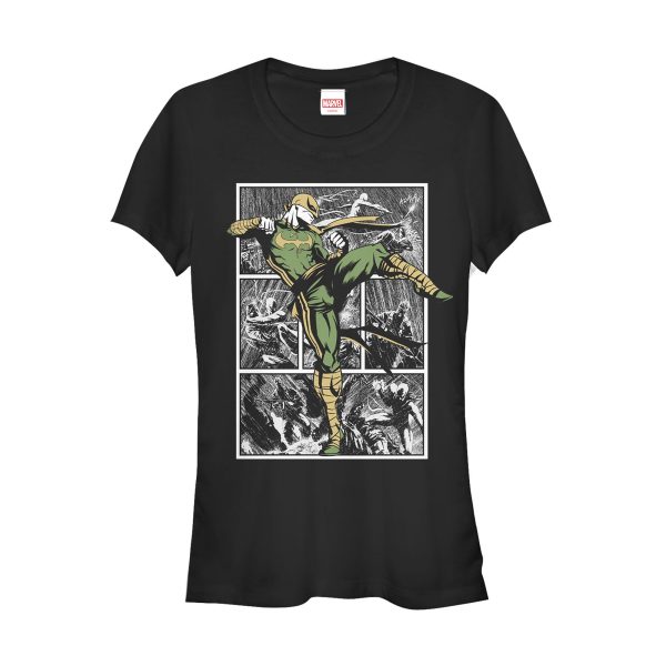 Junior’s Marvel Iron Fist Rain Battle T-Shirt